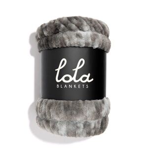 Lola Gray Faux Fur Throw Blanket